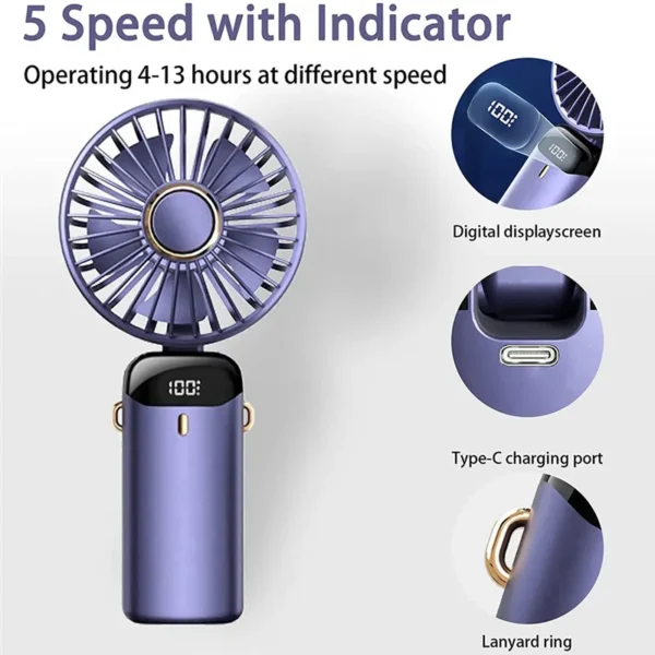 MINI LED DIGITAL DISPLAY FAN 5 SPEED