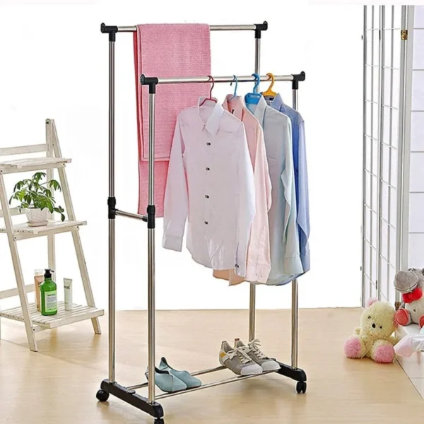 DOUBLE POLE CLOTH RACK
