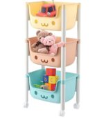 KIDS 3 LAYER MULTY COLOUR STORAGE TROLLY - Image 2