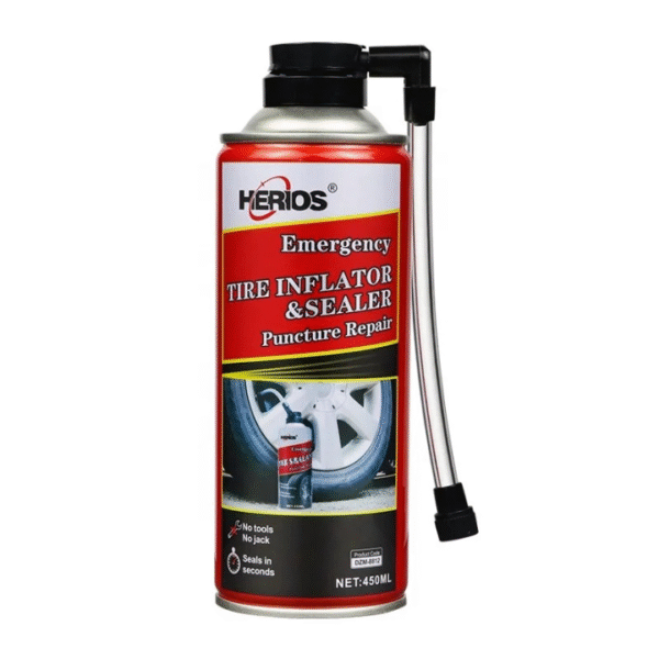 EMERGENCY TIRE INFLATOR AND SEALANT PATCH REPAIR SPRAY