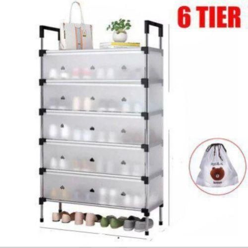1 6 LAYER SHOE RACK WITH COVER - Image 1