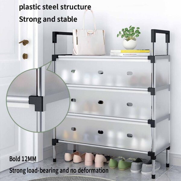4 LAYER SHOE RACK WITH COVER