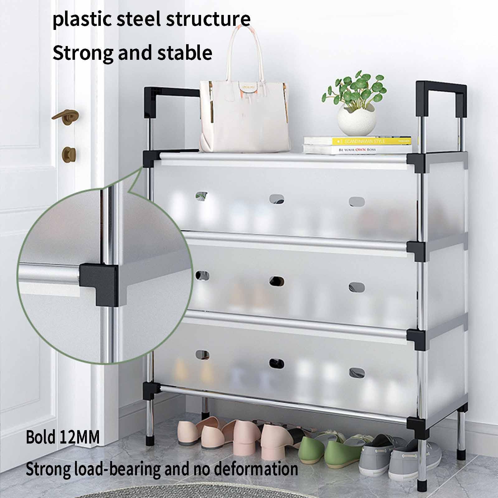 61gT2+gqmxL 4 LAYER SHOE RACK WITH COVER - Image 1