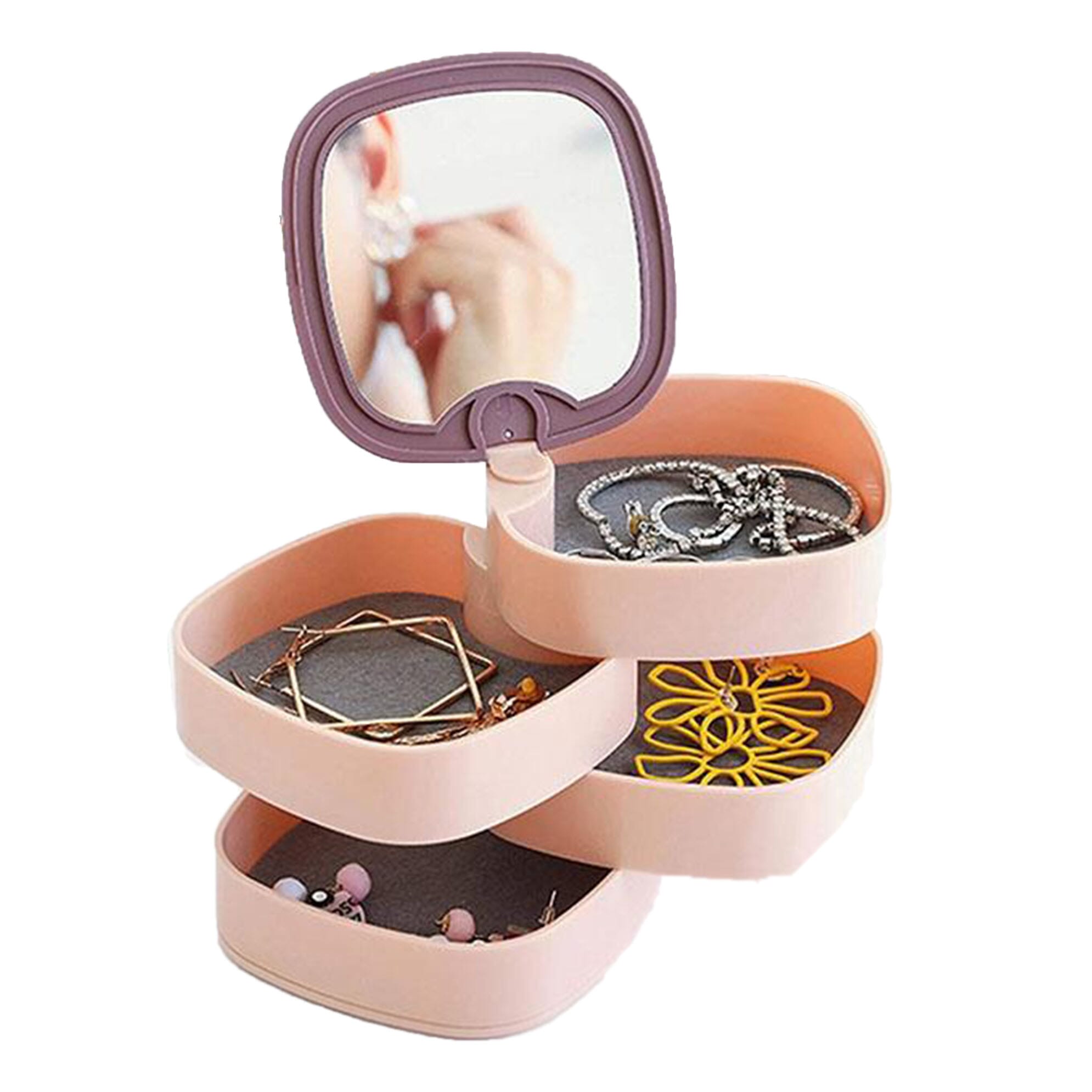 360 MINI ROTATING JEWLLERY BOX WITH MIRROR