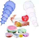 6 Pcs Reusable Silicone Food Wrap