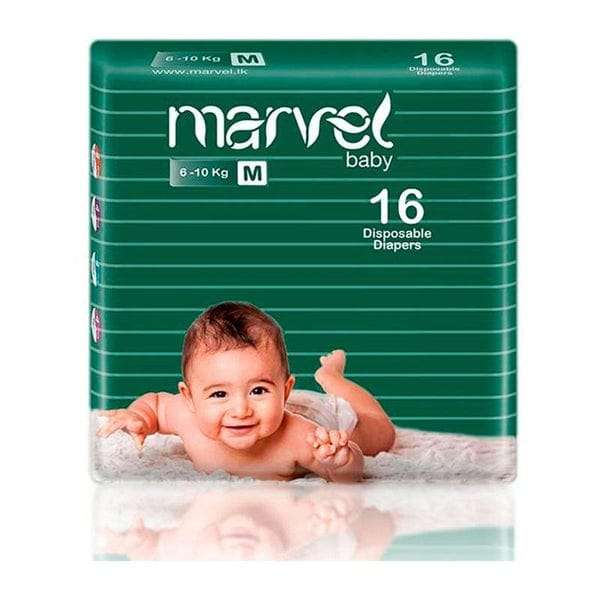MARVEL BABY DIAPERS 16 PCS 6KG-10KG MEDIUM