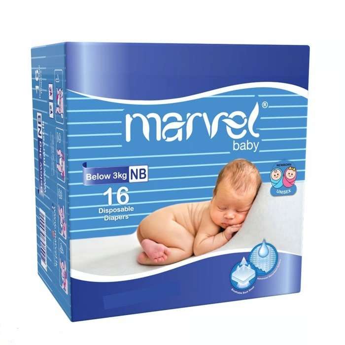 MARVEL BABY DIAPERS 16 PCS BELOW 3KG NB