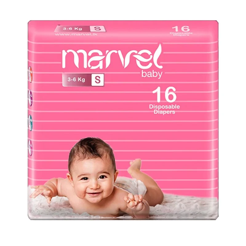 MARVEL BABY DIAPERS 16 PCS 3KG-6KG SMALL