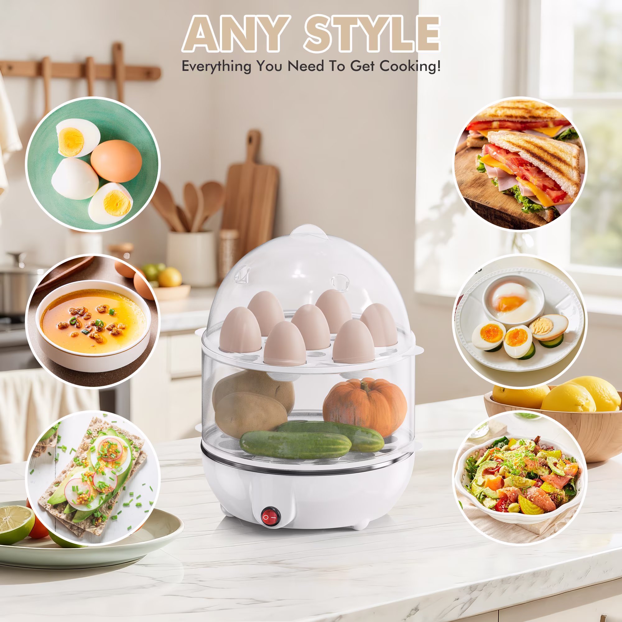 ELECTRIC DOUBLE LAYER EGG BOILER - Image 2