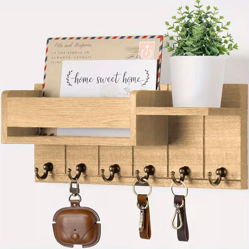 WALL MOUNTED WOOD KEY HOLDER NZ651