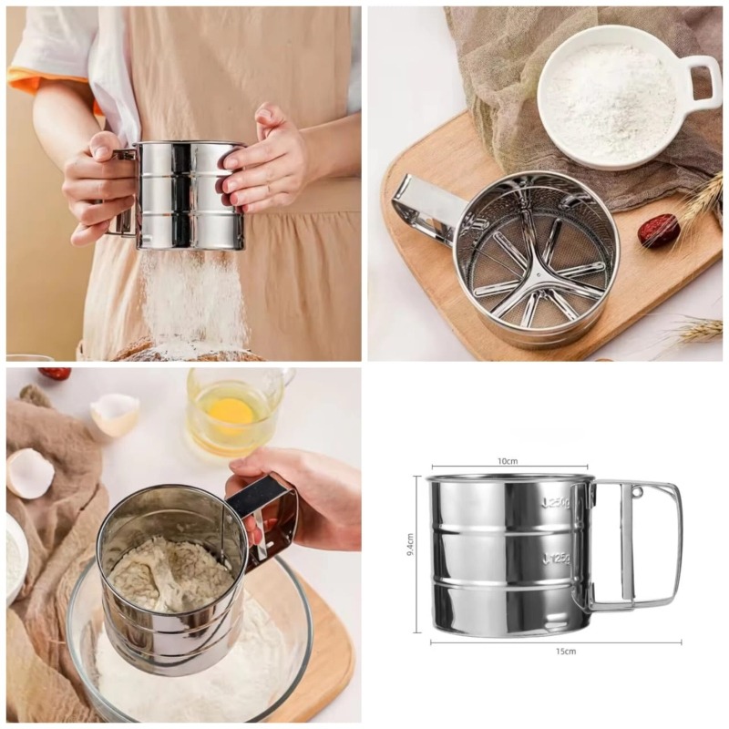 STAINLESS STEEL HAND HELD FLOUR SIEVE CUP - Image 2